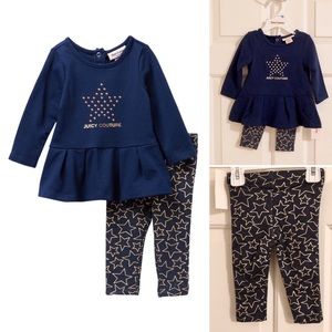 NWT Juicy Couture Star Tunic & Leggings Set